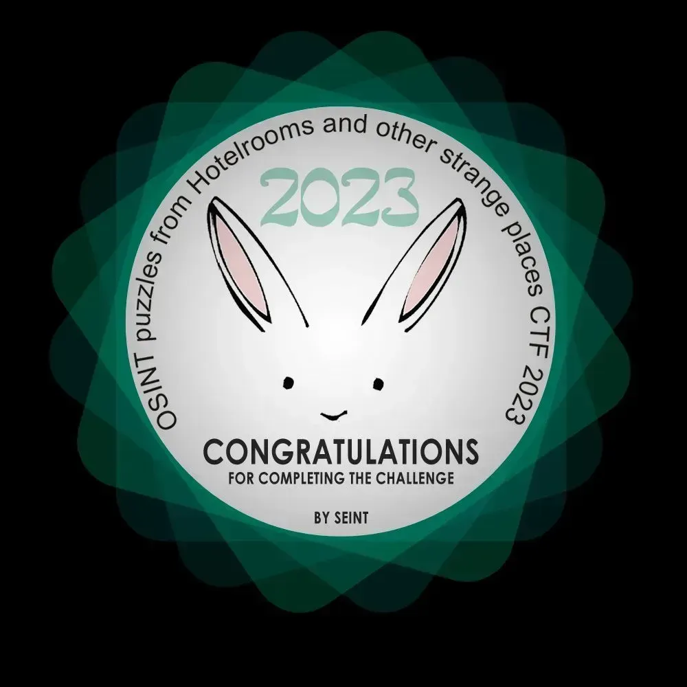 SEINT OSINT puzzles 2023 completion badge